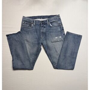 Ralph Lauren Rugby Jeans Mens 32x32 Vintage Slim Tapered‎ Distressed Denim Pants
